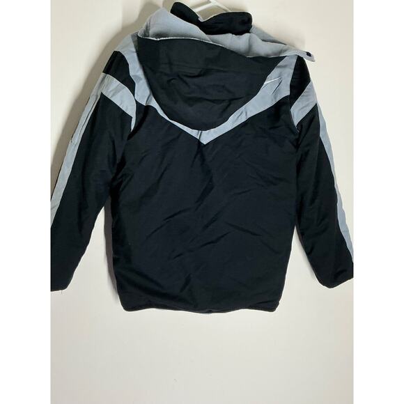Vin Nike Swoosh Sportswear Reversible Black Gray Jacket Fleece Size L (14-16) - Picture 5 of 16